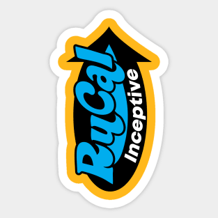 Blue and black Rucal collection design Sticker